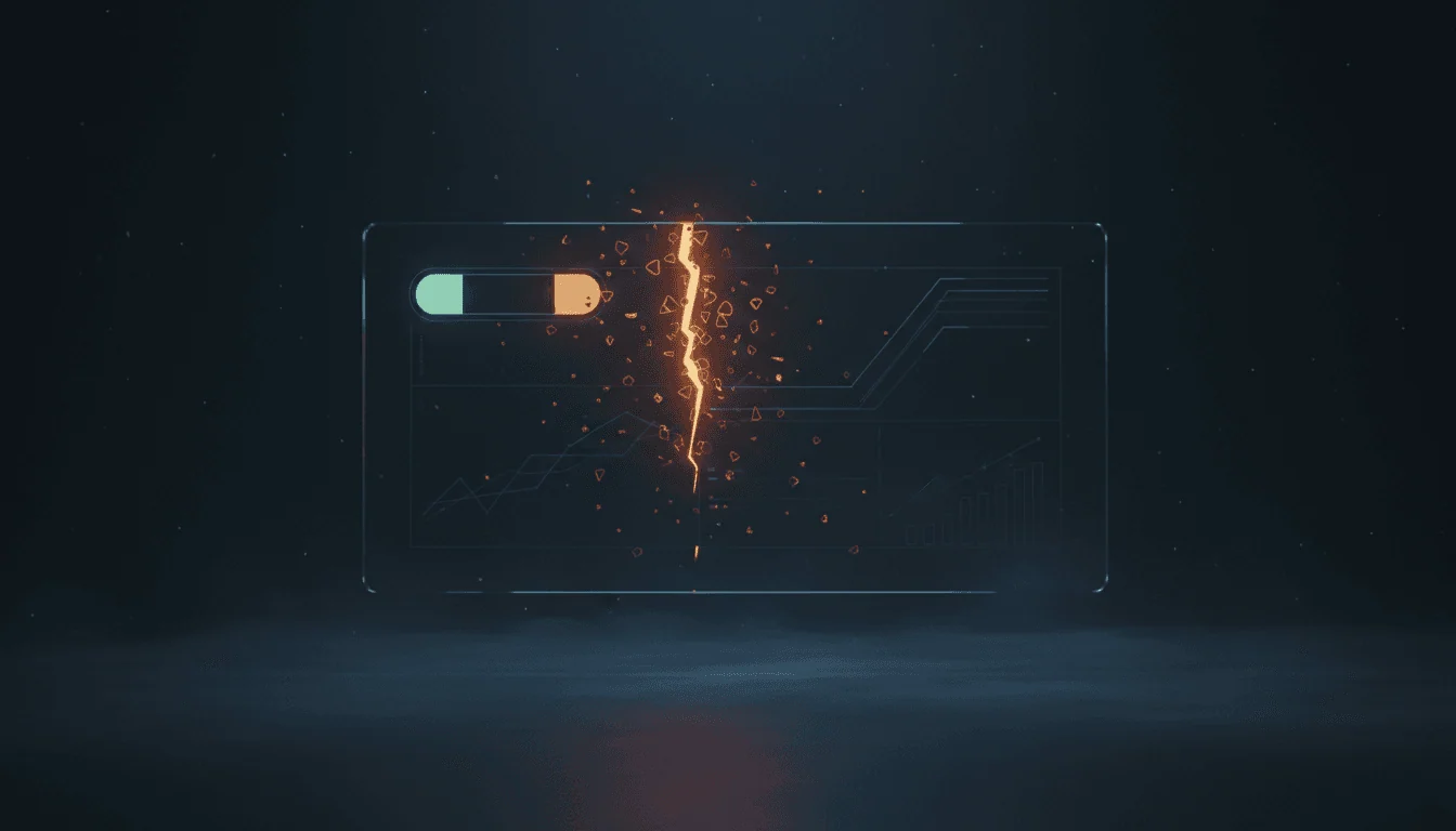 Run dashboard with a green status pill that hides amber and red failures underneath